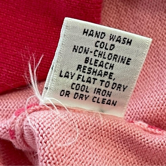 Talbots Floral Lightweight Sweater Womens Size LARGE Pink V-Neck‎ Cotton Blend - Picture 7 of 7